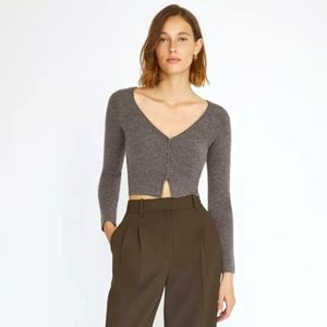 Aritzia Wilfred Santorini Cashmere Wool Blend V Neck Cardigan sz XL NWT